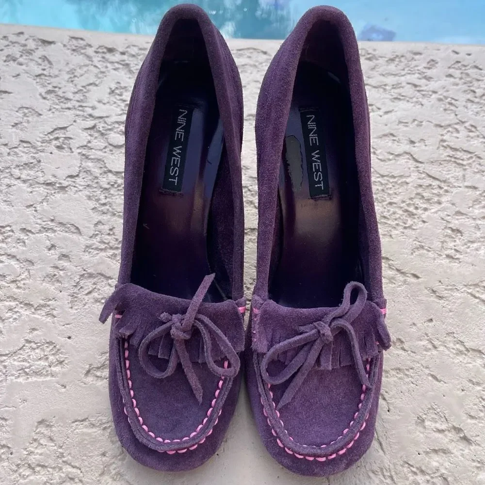 Nine West facelift purple heels in new condition size 61/2M